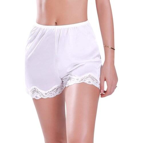 2018 NEW Womens Premium Nylon Daywear Bloomer Slip shorts With Lace Trim M-XXXL
