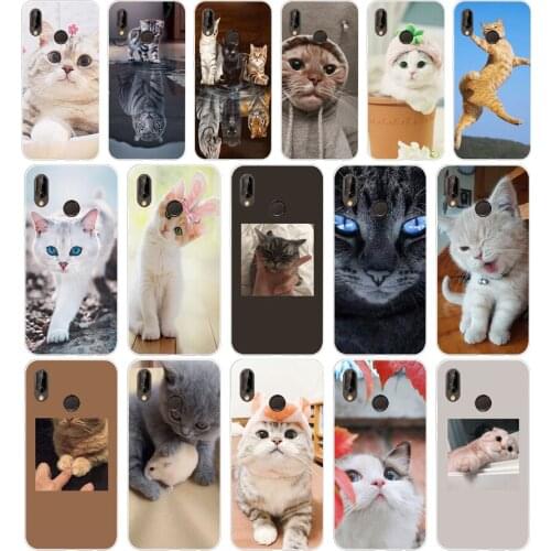 90AA Cat cute Silicone TPU Protective Cover Phone Case On For Huawei P20 30 Pro Lite Case Soft