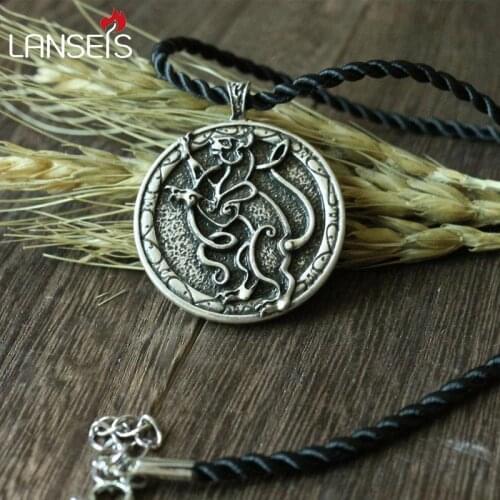 1pcs CH-876-C celt symbol cat animal pendant necklace Double sided pendant