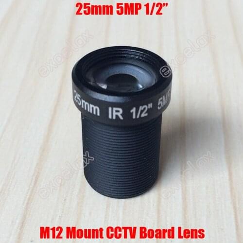10PCS/Lot 25mm 5MP 1/2" F2.4 CCTV Fixed Iris IR Board Lens M12 MTV Mount for 960P 1080P 2MP 3MP 4MP 5 Megapixel Analog IP Camera
