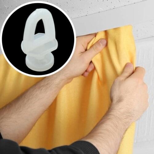 20PCS White Plastic Rail Curtain Conveyor Hook Rollers Home Curtains Accessories Pulley Hooks Hanger R4J2