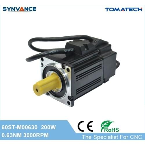 60mm flange 200W 3000rpm 0.64nm high cost-effective Low voltage 60ST-M00630 servo motor with servo driver for CNC