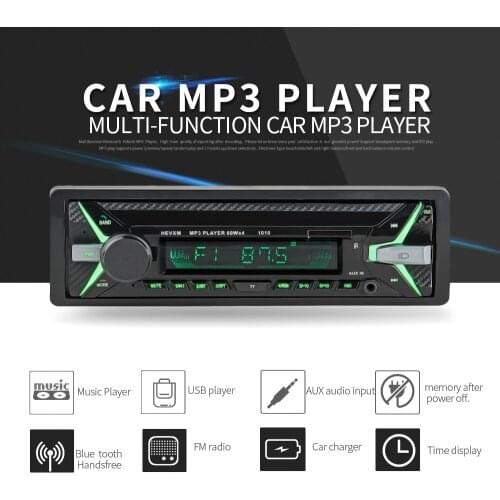 For 12V Bluetooth Auto Car Radio 1DIN Stereo Audio MP3 Player FM Receiver Support Aux Input SD USB MMC