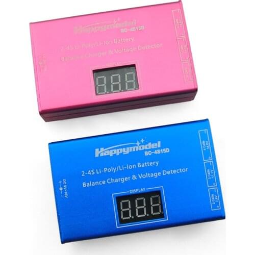 Mini Balance Charger & Voltage Detector BC-4S15D for 2-4S Lipo Battery w/ LCD Display / Metal Case / Adapter for RC model