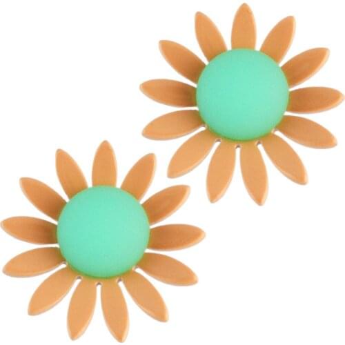 Sweet Sunflower Stud Earrings for Women Girl Cute Jewelry Statement Korean StyleAcrylic Earring Beach Party Birthday Gift