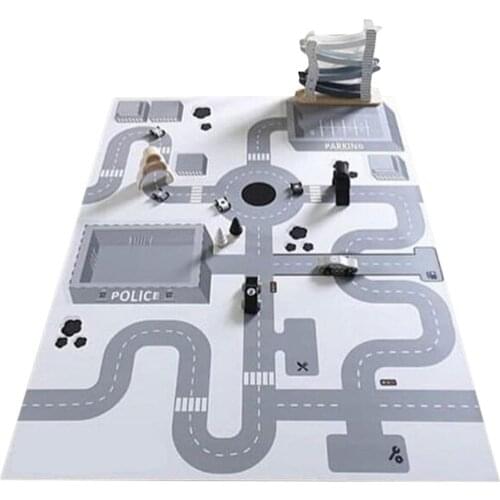 Childrens Police Station Road Mat Baby Game Carpet Crawling Mat Mat Childrens Room Decoration Educational Toys