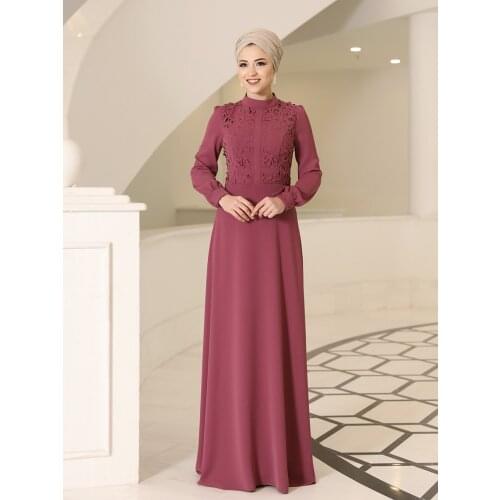 Laser Burning Long Women Hijab Dress New Season Crepe Fabric High Quality Made in Turkey Muslim Islamic Clothing