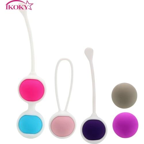 IKOKY 6pcs/set Vaginal Tight Exercise Machine Geisha Ball Sex Toys for Women Silicone Ball Female Masturbation Kegel Ben Wa Ball