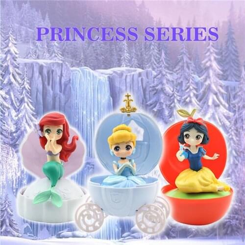 3 pieces/set capsule toys Creative Princess Snow White Mermaid doll gift for kids Cake decoration toy for girl
