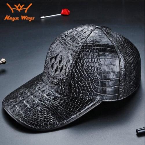 Heye Wings Brand Luxury Handmade Hat Genuine Crocodile Leather Fashion Mens Golf Cap Adjustable