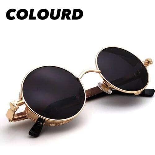 Colourd Punk Round Sunglasses Men Gold Metal Frame Steampunk Women Sun Glasses 2019 Trending Product Vintage Goggles