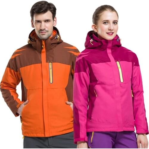 Fonoun Adults 3-in-1 Hiking Jackets Fleece Thicken Large Size Waterproof Winter Windproof Breathable Scratch Resistant FN1620