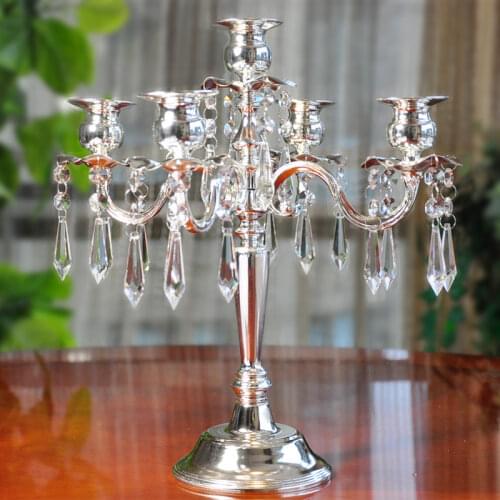 Nordic Metal Candlestick Gold Wedding Decoration 5 Arm Candelabra Dinner Romantic Centro De Mesa Birthday Candle Table FC176