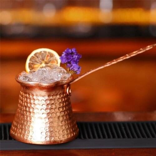 Turkish Coffee Pot Copper-plated Hammer Point Turkish Coffee Cup Milk Pot Bucket Appliance French Pressure Pot Flame Goblet