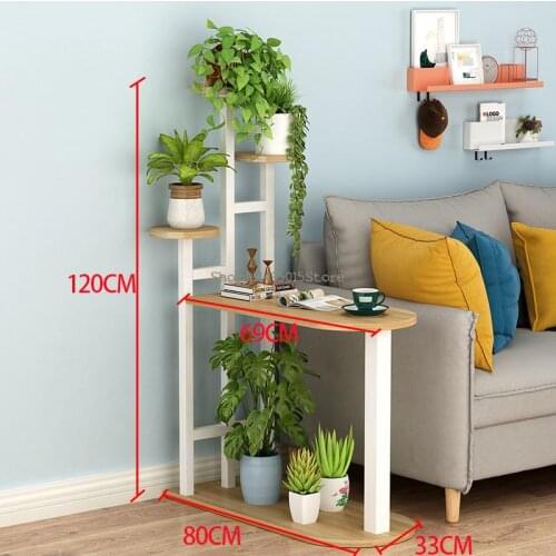 Nordic Multi-layer Flower Stand Indoor Living Room Plant Shelf Wrought Iron Decoration Multifunctional Floor-standing Shelf