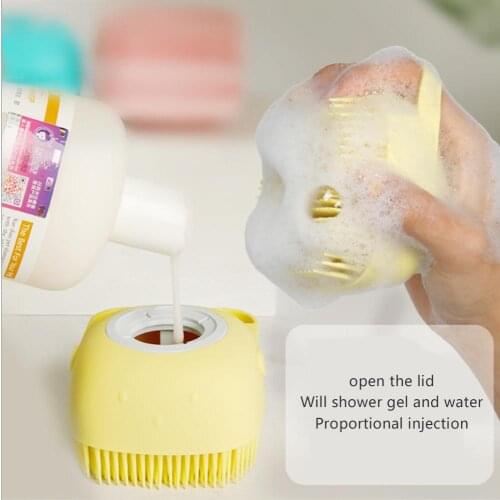 Soft Silicone Multi-function Pet Cleaning Brush Pet Massage Combs Hair Removal Comb Shampoo Dispenser Shower Pet Brush Tool