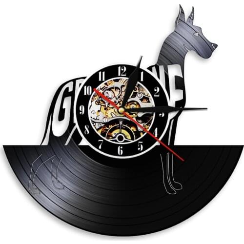GREAT OANE Dog Wall Clock Vintage Shabby Vinyl Kitchen Clock Animal Wall Art Decor For Living Room Gift For Pet Dog Lover