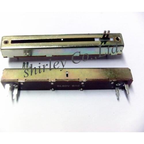 100% new 8.8 cm SL60V B10k fader potentiometer B10K Single Handle length 15MM 4PIN 88mm switch