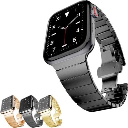Onthelevel Metal Band Solid Stainless Steel iWatch Band Link Bracelet for Apple Watch series 1/2/3/4/5 42mm 38mm 40MM 44MM