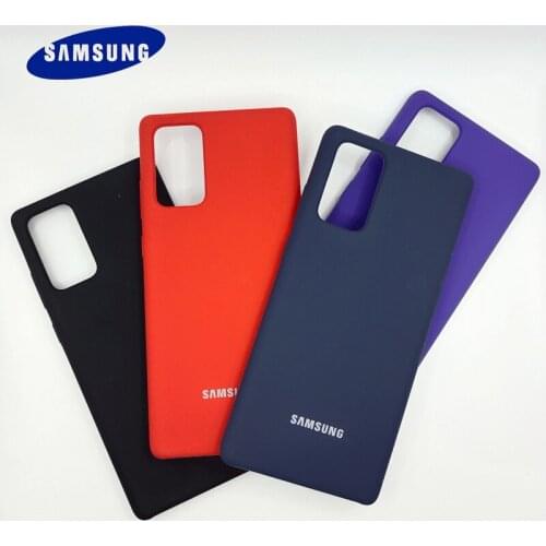 Original Samsung Note 20 S21 Ultra Case Silky Silicone Cover Soft-Touch Back Housing For Galaxy Note 20+ S20+ Protect Skin Shell