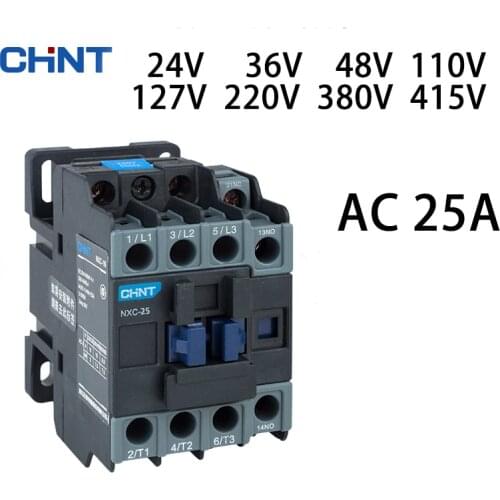 CHINT NXC-25 contactor 25A AC 24V 36V 48V 110V 127V 220V 380V 415V Factory customizable Kunlun series products
