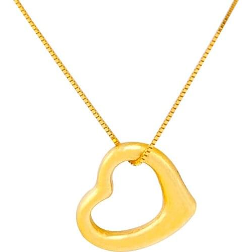 1PCS Real 999 24k Yellow Gold Pendant Unisex 3D Luck Heart Bead 0.5-0.7g