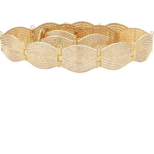 Full diamond European fashion female waist chain wedding dress decoration waist chain elegant fashion body jewelry belt