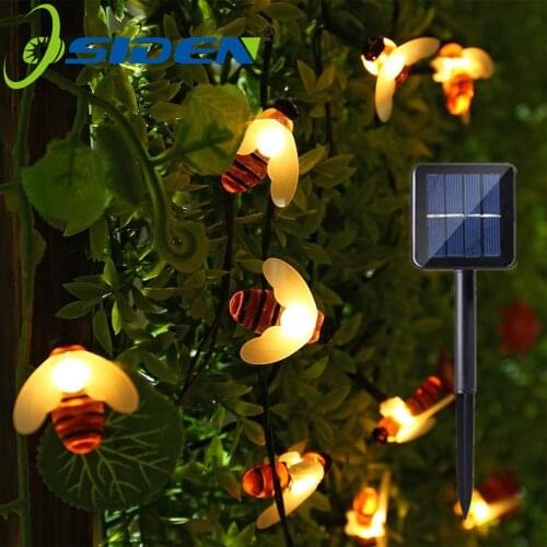 Holiday Light Christmas Tree Decoration Outdoor Garland Solar Lamp Bee20/30/50led 8Mode For Wedding Party Garden Balcony Fairy