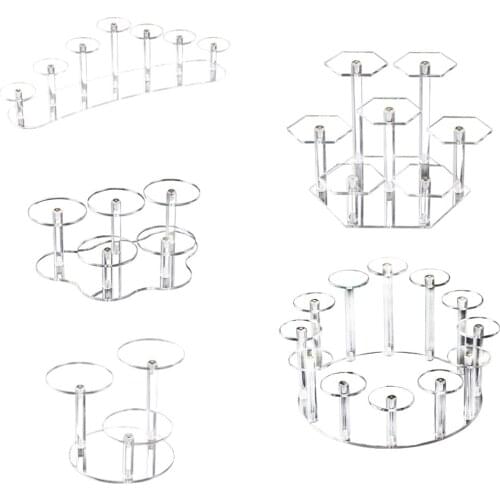 Transparent Acrylic Display Rack Clear Layers Cupcake Desserts Storage Display Holder Collections Organizer
