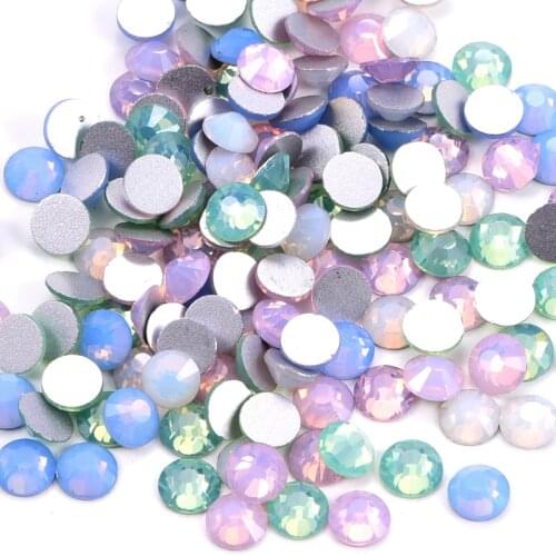 Mixed Opal Colors 800pcs Glitter Rhinestone Flatback Nail Art decorations Glass Crystal Glue On Non Hotfix rhinestone H0886