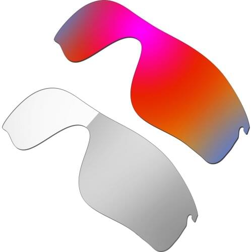 HKUCO For Radarlock Path Sunglass Polarized Replacement Lenses Color-Red & Photochromism 2 Pairs