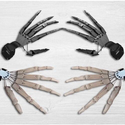 Halloween Decoration Realistic Skeleton Hands Plastic Finger Fake Bone Zombie Party Terror Scary Haunted House Props Supplies