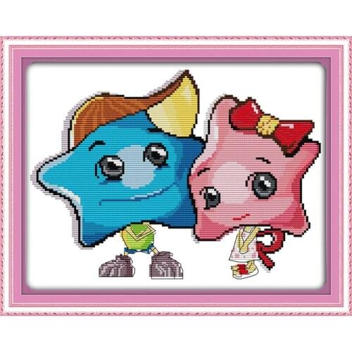 Everlasting love Star baby Chinese cross stitch kits Ecological cotton unprinted printed 11 14CT DIY gift Christmas decorations