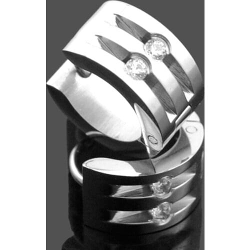 Lady Classical Style Stud Ears For Women Stainless Steel Silver Color Men Earrings Cool Party Jewelry