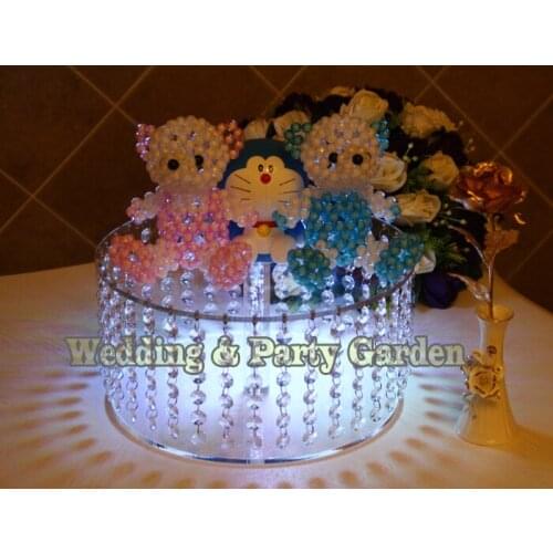 1 PCS Dimeter of 30cm wedding Cake Stand with bead strings wedding party Cake prop wedding centerpiece D30cm*H15cm