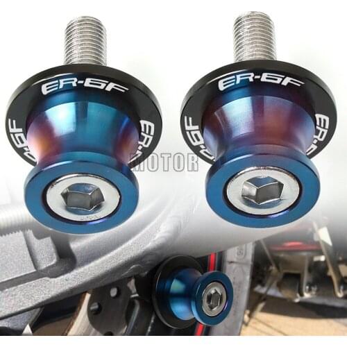 10MM For Kawasaki Ninja ER-6F 2006-2016 ER6F ER 6F 6 F Motorcycle Swingarm Slider Spools Stand Screws Swing Arm Protector 10 MM