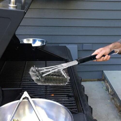 2021 Steel BBQ Grill Kit Cleaning Brush Outdoor Camping Barbecue Cooking Cleaner Tools Wire Cleaning Brushes Barbecue Accessorie