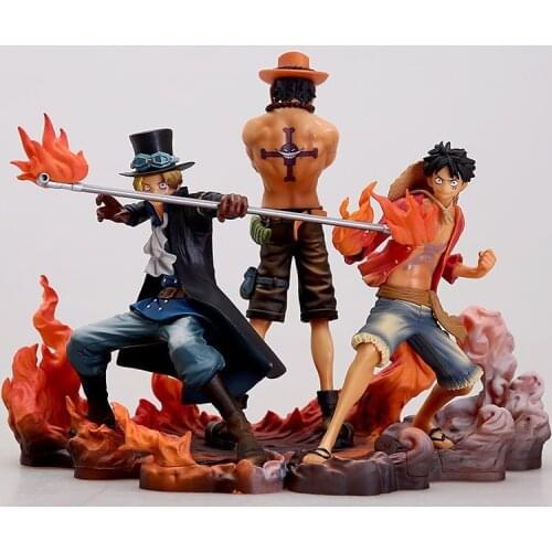 3pcs/set Anime One Piece Figure D Ace Figurine Sabo Figur Monkey D Luffy Action Figures PVC Collection Model Toys14-17cm