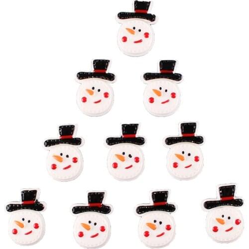 50pcs Cute Snow Man Christmas Resin Scrapbooking Hair Bow Center Crafts Embellishment Flatback Charms Cabachons