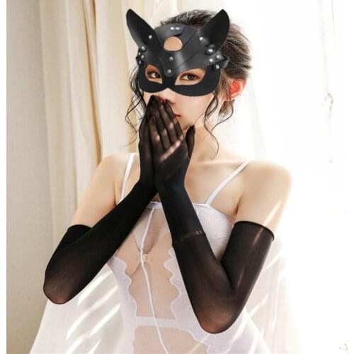 Erotic toys women sex mask whip Half Mask Party Cosplay Punk collar slave Props Latex SM Mask Adult Play Masks