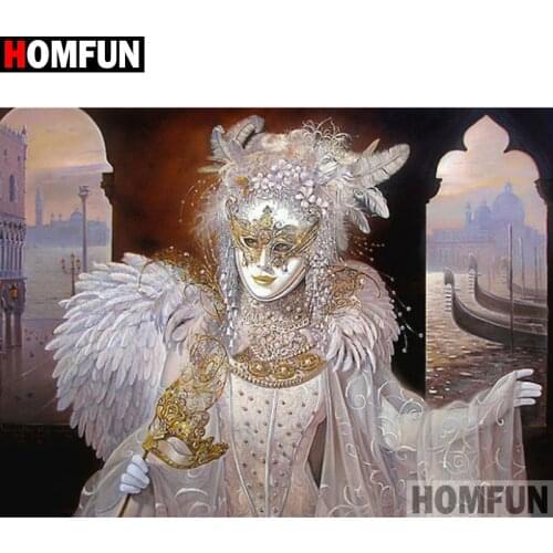HOMFUN Full Square/Round Drill 5D DIY Diamond Painting "Mask beauty" 3D Diamond Embroidery Cross Stitch Home Decor A19541