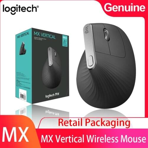 Logitech MX Vertical Bluetooth Wireless Ergonomic Mouse With Logitech FLOW 2.4GHz USB Nano For Overwatch DOTA PUBG LOL Mouse Gam