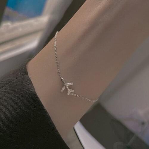 Sole Memory Sweet Cute Mini Plane Literary Female Resizable Bracelets A Small Gift For Girl Woman Female Airplane Bracelets