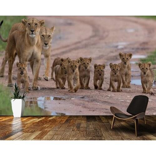 Custom papel de parede infantil, African lion family mural for living room bedroom sofa background decorative wallpaper