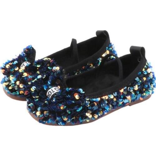 Children Shoes Girls Flat Heel Princess Dance Sandals Kids Shoes Glitter Leather Fashion Girls Party Dress Wedding Shoes