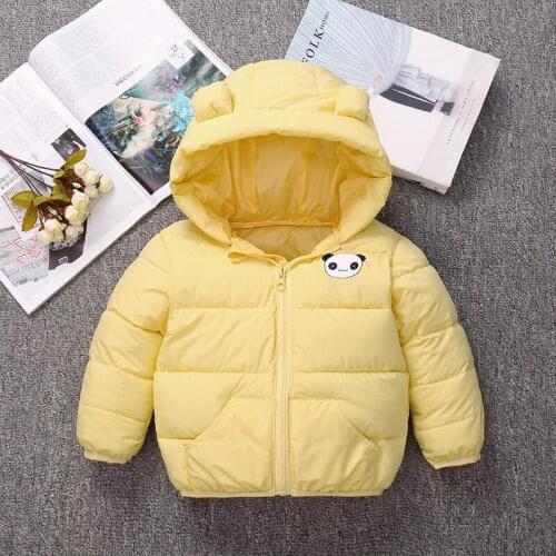 Childrens Cotton-padded Jacket Toddler Girl Winter Clothes Girl Thick Warm Solid Color Cute Baby Boy Coat Hooded Kids Clothes