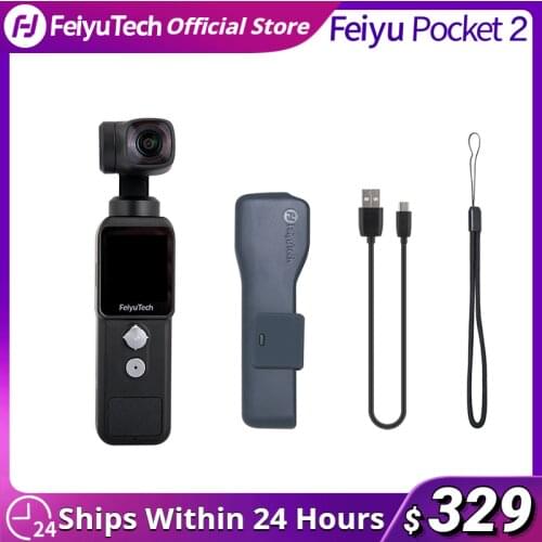 FeiyuTech Feiyu Pocket 2 Handheld 3-Axis Gimbal Stabilized 4K Video Action Camera with Mic 130° View 12MP Photo 4 x Zoom