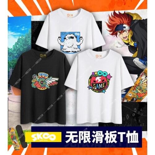 SK8 the Infinity Cartoon dress up T-shirt peripheral black and white T-shirt loose clothes wear summer match