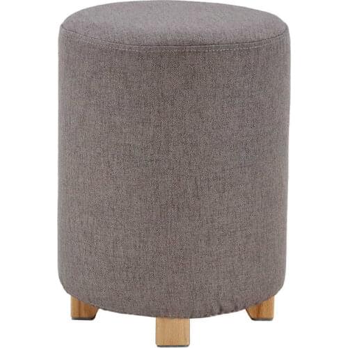 China solid wood shoe changing stool clothing store fitting room low stools cloth round footstool soft sofa household furniture