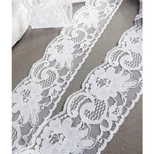 Width 51mm 5yards very good quality Embroidered Net Lace Trim fabric Garment ribbon headband wedding decoration DIY Accessories